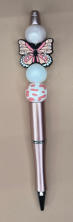 Item 001 Pearl Top Butterfly pen with free refill included